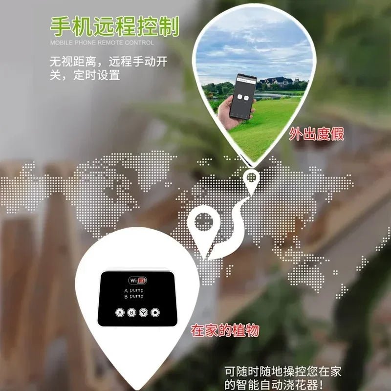 Smart WIFI Watering Device Double Pump Timed Automatic adjustable Drip Irrigation Timer System Wifi Controller for Garden - Smoothy Home