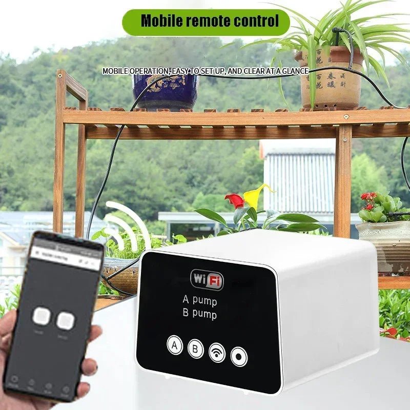 Smart WIFI Watering Device Double Pump Timed Automatic adjustable Drip Irrigation Timer System Wifi Controller for Garden - Smoothy Home