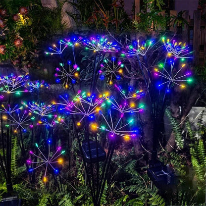 Solar Firework Lights Warm White with 60LEDs for Outdoor Garden Decoration Christmas New Year's Garland Decoration - Smoothy Home