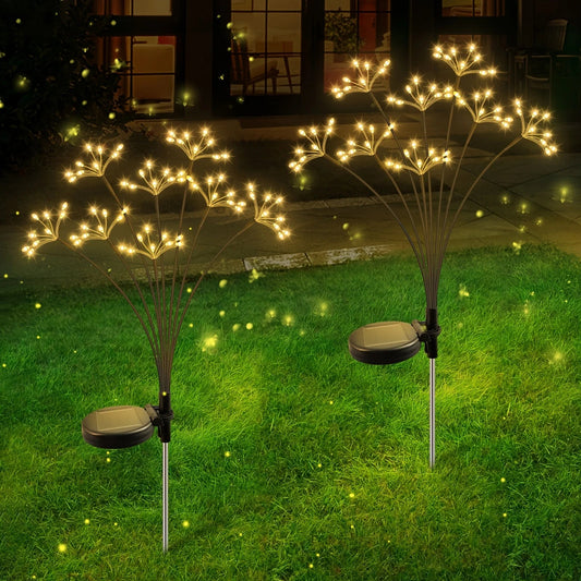 Solar Firework Lights Warm White with 60LEDs for Outdoor Garden Decoration Christmas New Year's Garland Decoration - Smoothy Home