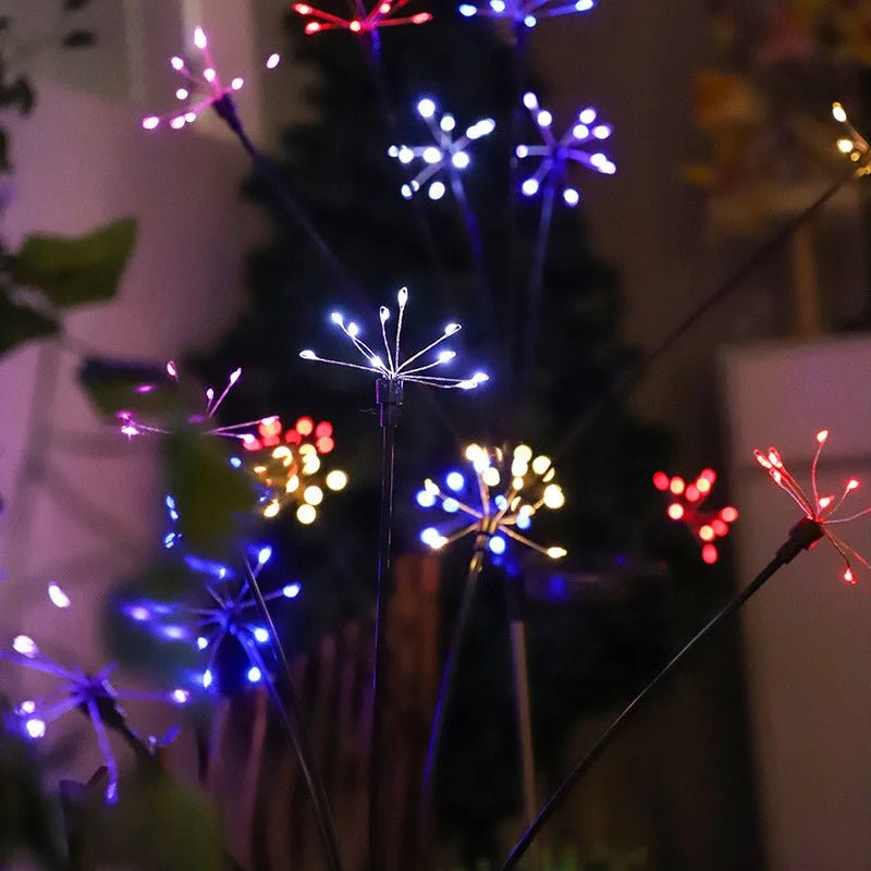 Solar Firework Lights Warm White with 60LEDs for Outdoor Garden Decoration Christmas New Year's Garland Decoration - Smoothy Home