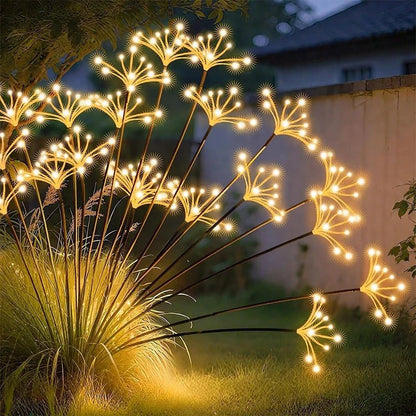 Solar Firework Lights Warm White with 60LEDs for Outdoor Garden Decoration Christmas New Year's Garland Decoration - Smoothy Home