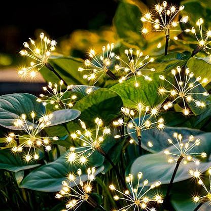Solar Firework Lights Warm White with 60LEDs for Outdoor Garden Decoration Christmas New Year's Garland Decoration - Smoothy Home