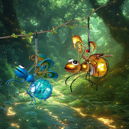 Solar Garden Hanging Light, Metal LED Decoration, Creative Insect Design Garden Decoration Solar Hanging Light Decoration (Bee) - Smoothy Home