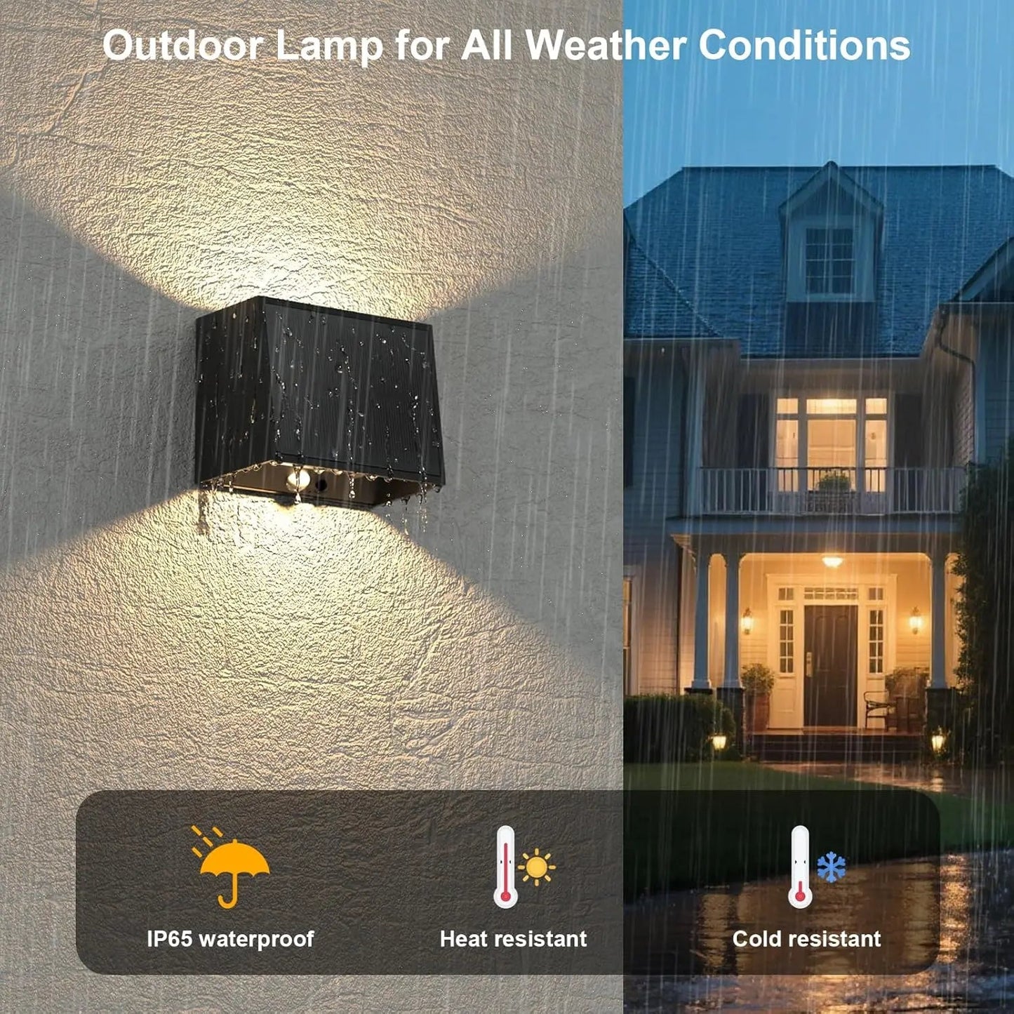 Solar LED Wall Light Outdoor, Dusk to Dawn Motion Sensor Solar Lantern Sconce with 3 Modes Wireless Exterior Porch Light Fixture - Smoothy Home