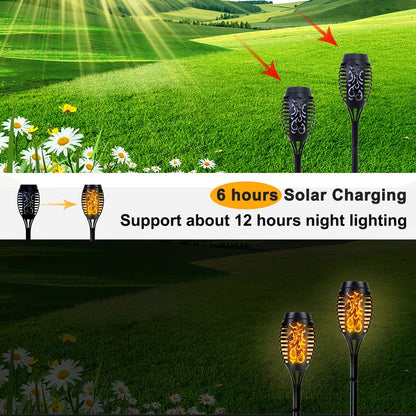 Solar Lights Outdoor LED 4/6/812Pcs Solar Torch Lights with Flickering Flame Waterproof Garden Decoration Lawn Path Yard Patio - Smoothy Home
