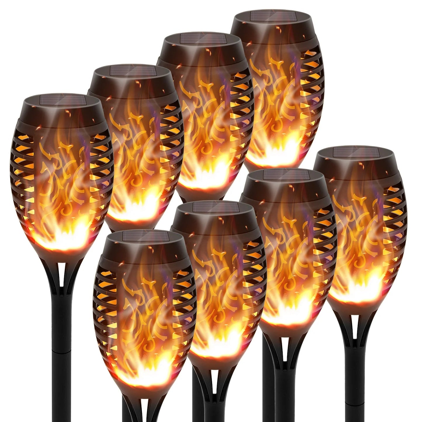 Solar Lights Outdoor LED 4/6/812Pcs Solar Torch Lights with Flickering Flame Waterproof Garden Decoration Lawn Path Yard Patio - Smoothy Home