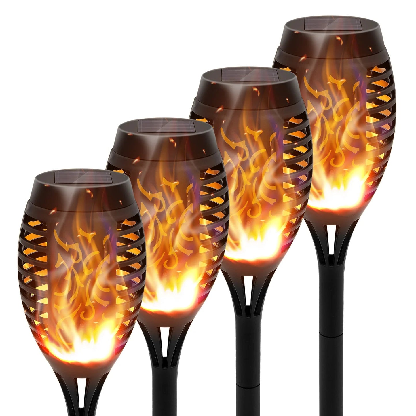 Solar Lights Outdoor LED 4/6/812Pcs Solar Torch Lights with Flickering Flame Waterproof Garden Decoration Lawn Path Yard Patio - Smoothy Home