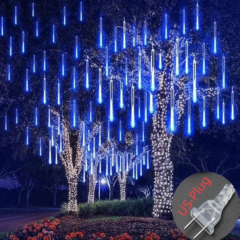Solar Meteor Shower Rain String Lights Waterproof Garden Light 8 Tubes Christmas Tree Holiday Party Wedding Holiday Decoration - Smoothy Home