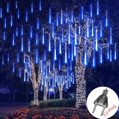 Solar Meteor Shower Rain String Lights Waterproof Garden Light 8 Tubes Christmas Tree Holiday Party Wedding Holiday Decoration - Smoothy Home