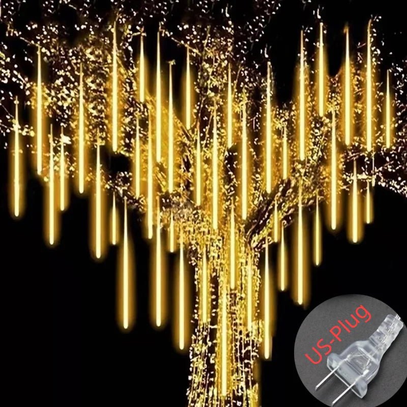 Solar Meteor Shower Rain String Lights Waterproof Garden Light 8 Tubes Christmas Tree Holiday Party Wedding Holiday Decoration - Smoothy Home