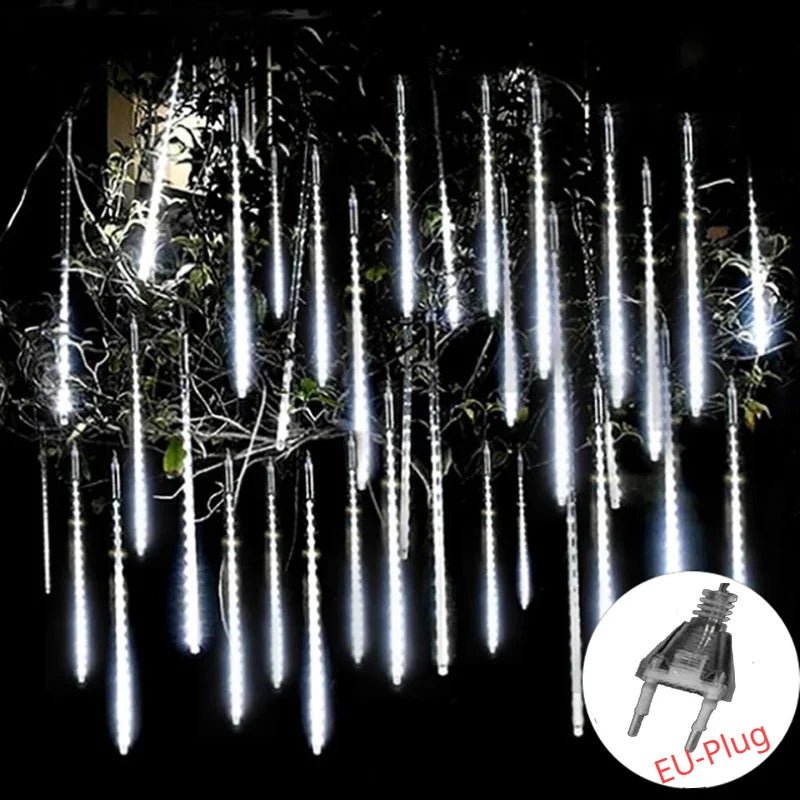 Solar Meteor Shower Rain String Lights Waterproof Garden Light 8 Tubes Christmas Tree Holiday Party Wedding Holiday Decoration - Smoothy Home