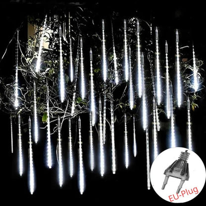 Solar Meteor Shower Rain String Lights Waterproof Garden Light 8 Tubes Christmas Tree Holiday Party Wedding Holiday Decoration - Smoothy Home