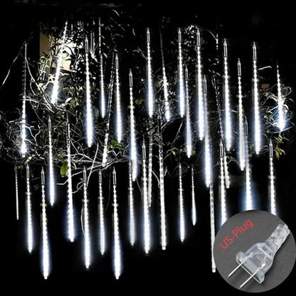 Solar Meteor Shower Rain String Lights Waterproof Garden Light 8 Tubes Christmas Tree Holiday Party Wedding Holiday Decoration - Smoothy Home