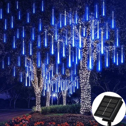 Solar Meteor Shower Rain String Lights Waterproof Garden Light 8 Tubes Christmas Tree Holiday Party Wedding Holiday Decoration - Smoothy Home