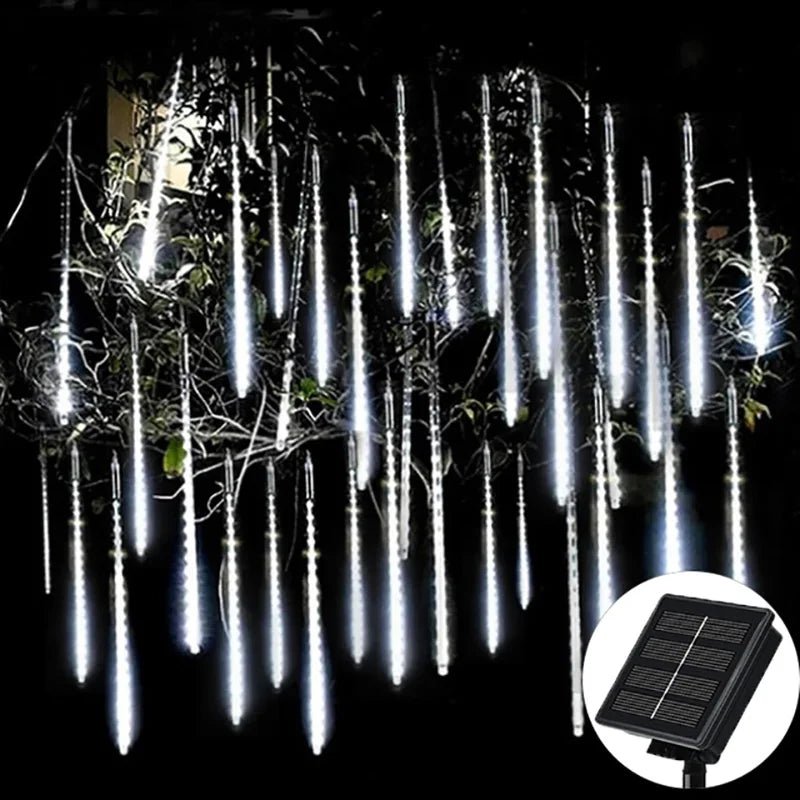 Solar Meteor Shower Rain String Lights Waterproof Garden Light 8 Tubes Christmas Tree Holiday Party Wedding Holiday Decoration - Smoothy Home
