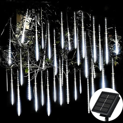 Solar Meteor Shower Rain String Lights Waterproof Garden Light 8 Tubes Christmas Tree Holiday Party Wedding Holiday Decoration - Smoothy Home