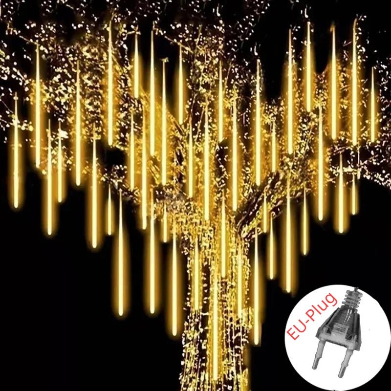 Solar Meteor Shower Rain String Lights Waterproof Garden Light 8 Tubes Christmas Tree Holiday Party Wedding Holiday Decoration - Smoothy Home