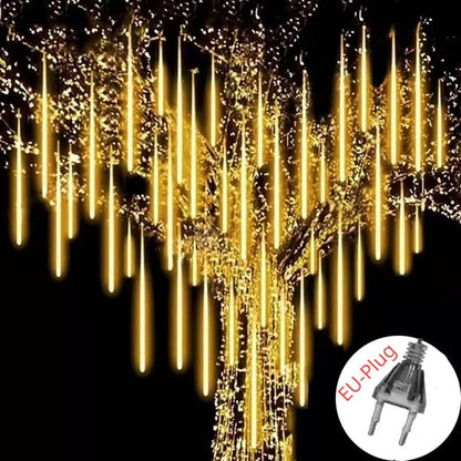 Solar Meteor Shower Rain String Lights Waterproof Garden Light 8 Tubes Christmas Tree Holiday Party Wedding Holiday Decoration - Smoothy Home