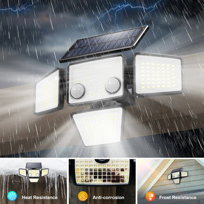 Solar Outdoor Lights - 3000LM 188 LED Motion Sensor Lights Solar Flood Security Lights for Backyard Yard Patio - Smoothy Home