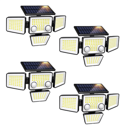 Solar Outdoor Lights - 3000LM 188 LED Motion Sensor Lights Solar Flood Security Lights for Backyard Yard Patio - Smoothy Home