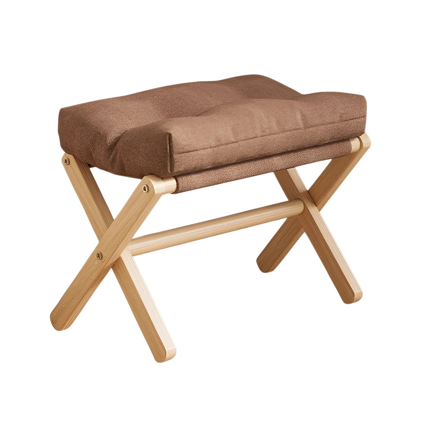 Solid Wood Shoe Changing Stool Footstool Sofa Rest Footstool, Folding Low Stool for The Entryway, Cotton-filled Cushion Stool - Smoothy Home