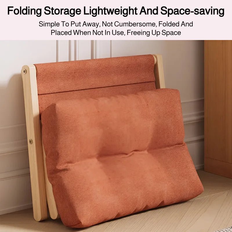 Solid Wood Shoe Changing Stool Footstool Sofa Rest Footstool, Folding Low Stool for The Entryway, Cotton-filled Cushion Stool - Smoothy Home