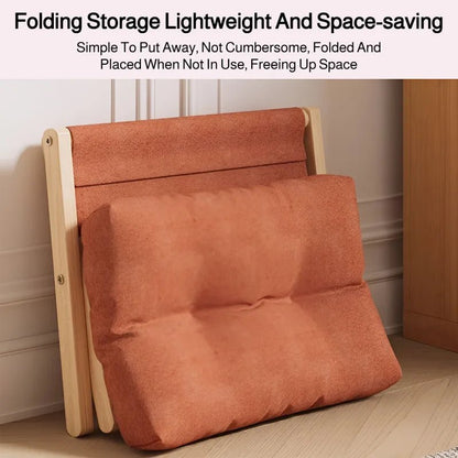 Solid Wood Shoe Changing Stool Footstool Sofa Rest Footstool, Folding Low Stool for The Entryway, Cotton-filled Cushion Stool - Smoothy Home