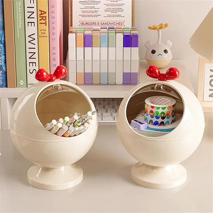 Spherical Hair Accessories Storage Organizers, Vanity Accessories Storage Holder Dustproof Box with Lid for Scrunchie storage - Smoothy Home