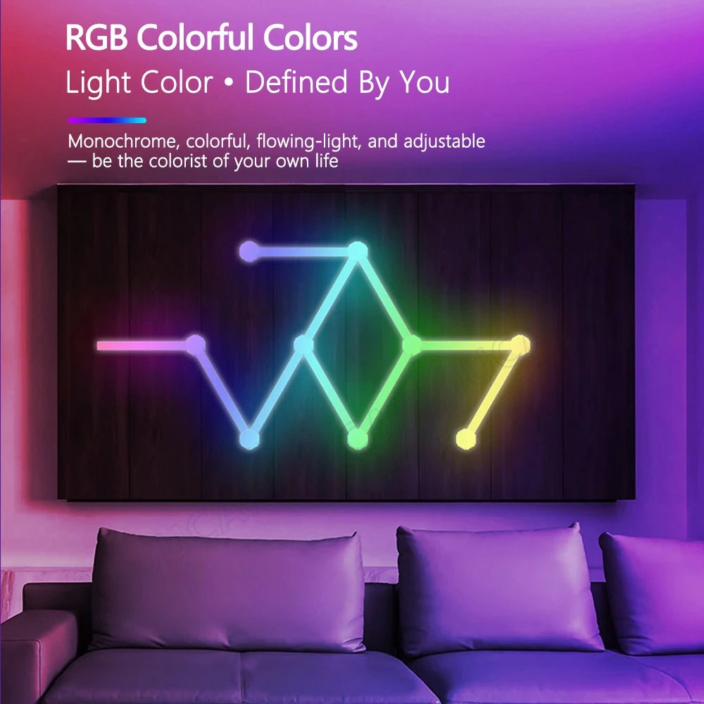 Splicing Light DIY Atmosphere Light RGB Smart Wall Light Voice Control Lamp for Esports Room Bedroom Bar Decoration Night Light - Smoothy Home