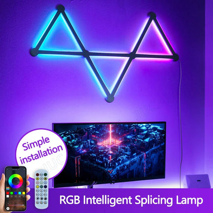 Splicing Light DIY Atmosphere Light RGB Smart Wall Light Voice Control Lamp for Esports Room Bedroom Bar Decoration Night Light - Smoothy Home