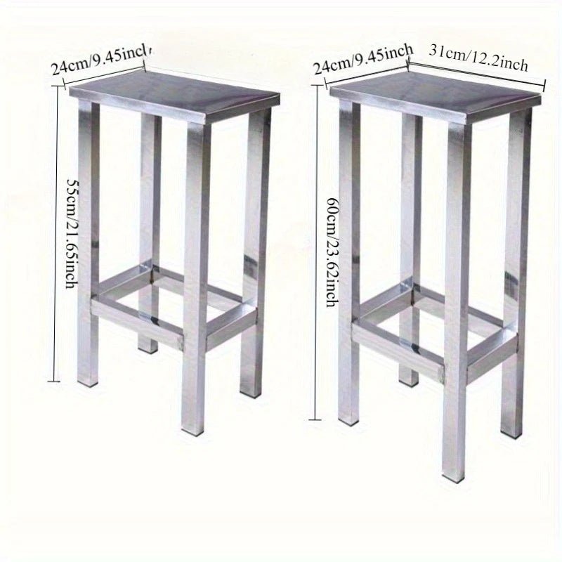Stainless steel square stool, clean room shoe changing stool, thickened restaurant cafeteria stool - Smoothy Home