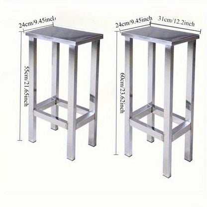 Stainless steel square stool, clean room shoe changing stool, thickened restaurant cafeteria stool - Smoothy Home
