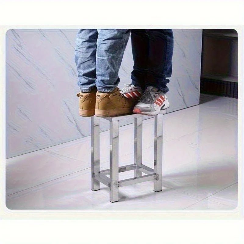 Stainless steel square stool, clean room shoe changing stool, thickened restaurant cafeteria stool - Smoothy Home