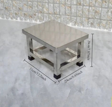 Stainless steel square stool, clean room shoe changing stool, thickened restaurant cafeteria stool - Smoothy Home