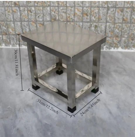 Stainless steel square stool, clean room shoe changing stool, thickened restaurant cafeteria stool - Smoothy Home