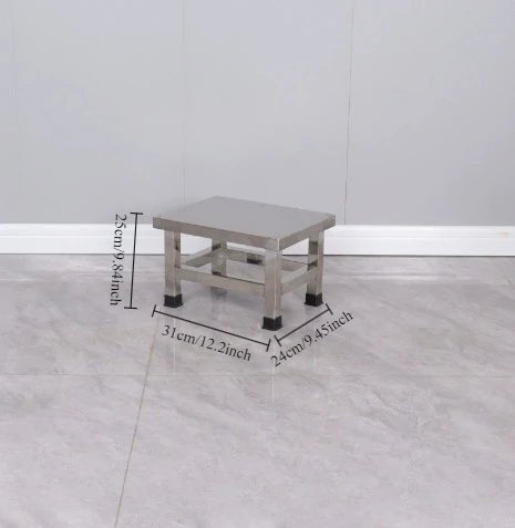 Stainless steel square stool, clean room shoe changing stool, thickened restaurant cafeteria stool - Smoothy Home