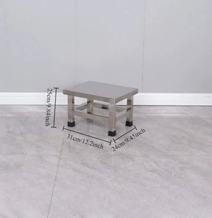 Stainless steel square stool, clean room shoe changing stool, thickened restaurant cafeteria stool - Smoothy Home