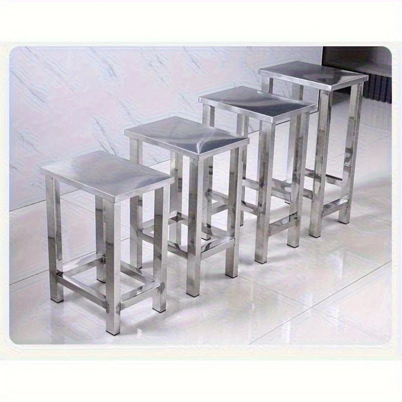 Stainless steel square stool, clean room shoe changing stool, thickened restaurant cafeteria stool - Smoothy Home