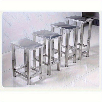 Stainless steel square stool, clean room shoe changing stool, thickened restaurant cafeteria stool - Smoothy Home