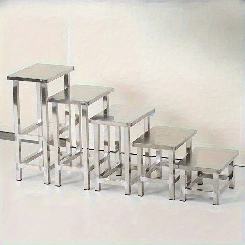 Stainless steel square stool, clean room shoe changing stool, thickened restaurant cafeteria stool - Smoothy Home