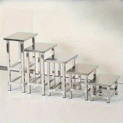 Stainless steel square stool, clean room shoe changing stool, thickened restaurant cafeteria stool - Smoothy Home