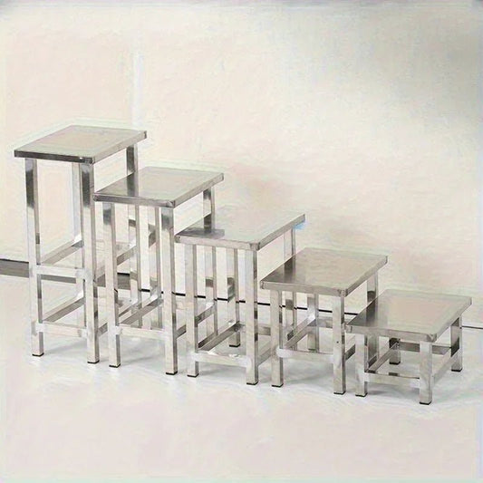 Stainless steel square stool, clean room shoe changing stool, thickened restaurant cafeteria stool - Smoothy Home