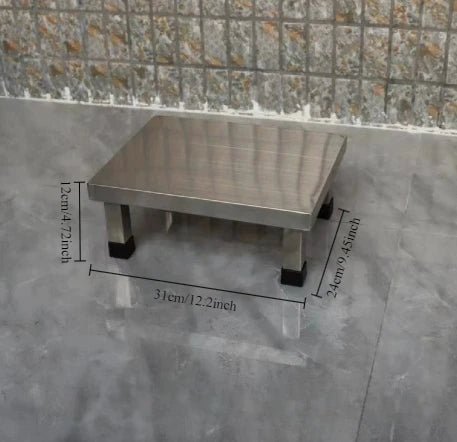 Stainless steel square stool, clean room shoe changing stool, thickened restaurant cafeteria stool - Smoothy Home