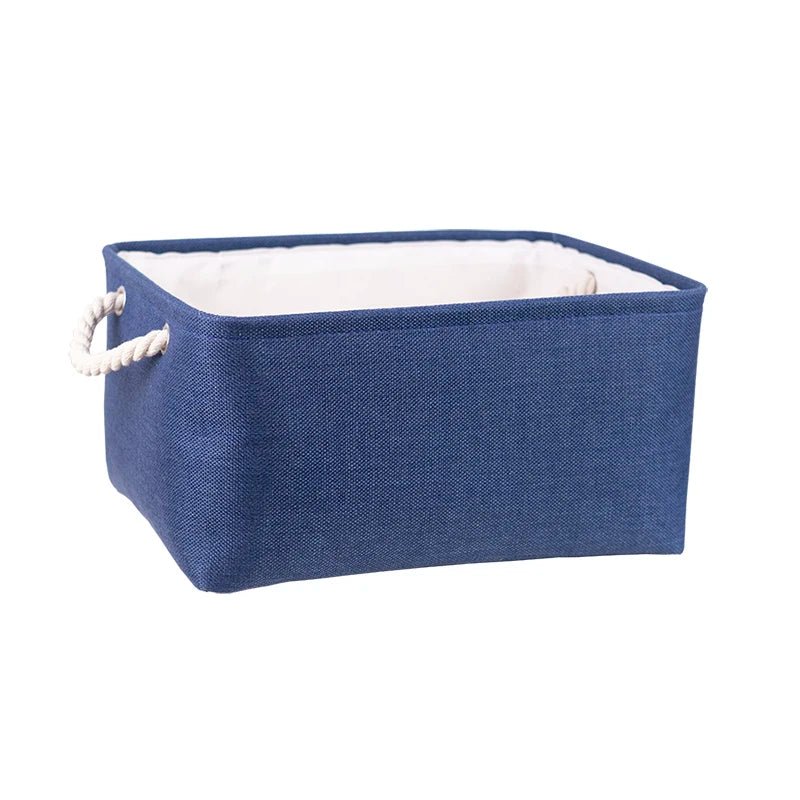 Storage Box with Handles Foldable Wardrobe Baskets for Storage Canvas Linen Storage Baskets for Clothes Toys Towels Office - Smoothy Home