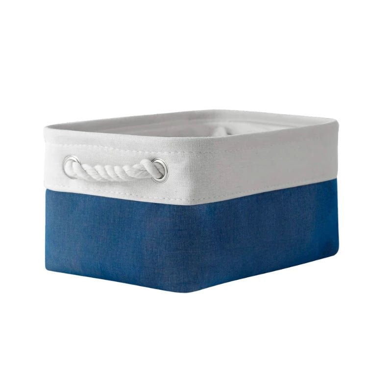 Storage Box with Handles Foldable Wardrobe Baskets for Storage Canvas Linen Storage Baskets for Clothes Toys Towels Office - Smoothy Home