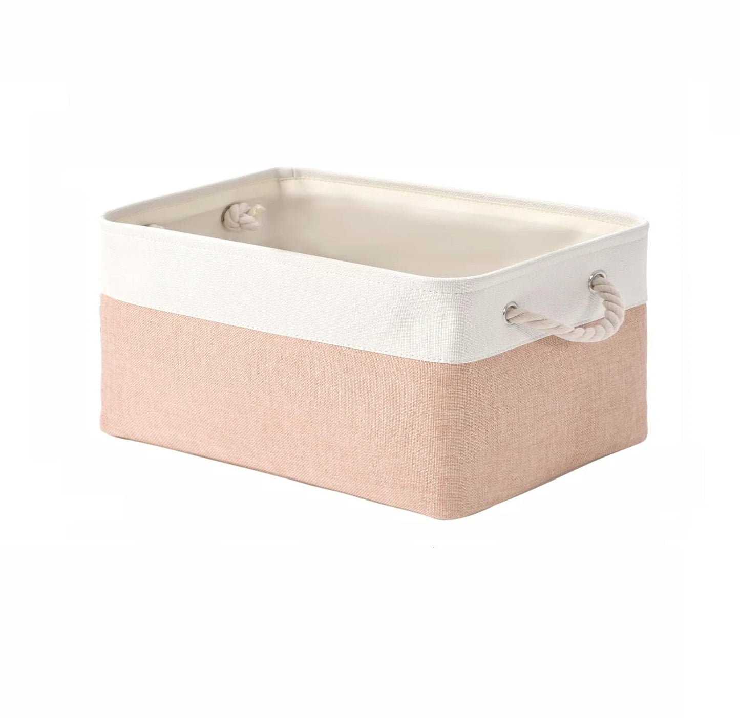 Storage Box with Handles Foldable Wardrobe Baskets for Storage Canvas Linen Storage Baskets for Clothes Toys Towels Office - Smoothy Home