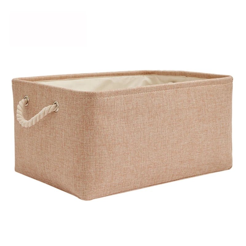 Storage Box with Handles Foldable Wardrobe Baskets for Storage Canvas Linen Storage Baskets for Clothes Toys Towels Office - Smoothy Home