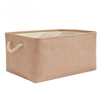 Storage Box with Handles Foldable Wardrobe Baskets for Storage Canvas Linen Storage Baskets for Clothes Toys Towels Office - Smoothy Home