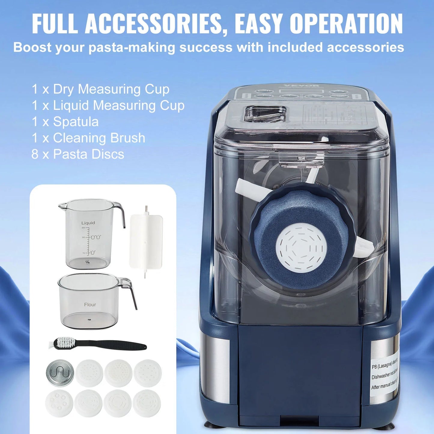 SucceBuy Electric Pasta Maker Automatic Noodle Maker Machine with 4 Intelligent Modes 500g Flour Capacity Pasta Maker Machine - Smoothy Home